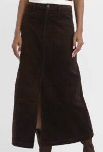 Brushed Corduroy Midi Skirt