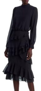 Image of sale on Evelyn Mock Neck Midi Dress