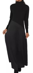 Image of sale on Mixed Media Turtleneck Maxi Dress