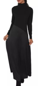 Image of sale on Mixed Media Turtleneck Maxi Dress