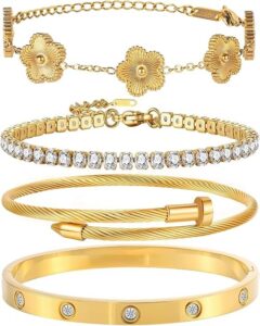 Image of sale on Gold Plated Bangle Bracelet Set F