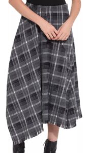 Image of sale on Anniston Asymmetric Fringe Hem Midi Skirt
