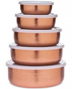 Image of sale on 5-Pc. Hammered Copper Storage Bowl Set