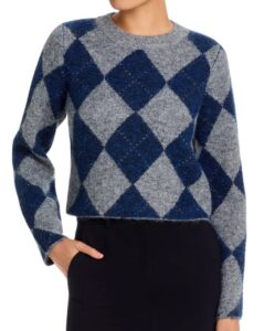 Image of sale on Argyle Crewneck Long Sleeve Sweater