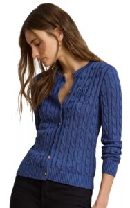 Image of sale on Women's Crewneck Buttoned Placket Cardigan Sweater