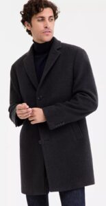 Image of sale on Men's Prosper Wool-Blend Slim Fit Overcoat