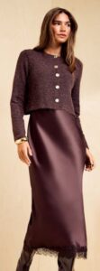Image of sale on Chocolate Brown Cosy Button Through Cardi Slip Midi Dress