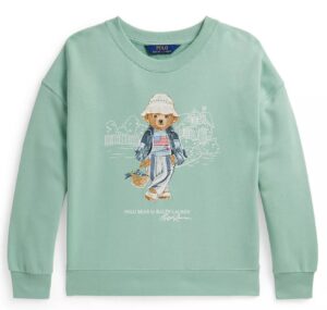 Image of sale on Girls' 7-16 Polo Bear Terry Crewneck Sweatshirt