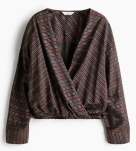Image of sale on Bubble-Hem Wrap Blouse