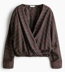 Image of sale on Bubble-Hem Wrap Blouse