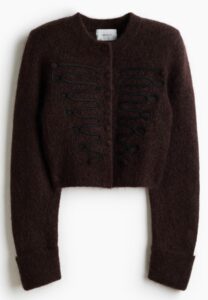Image of sale on Mohair-Blend Cardigan with Shoulder Pads