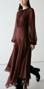 Image of sale on Asymmetric-hem Chiffon Dress