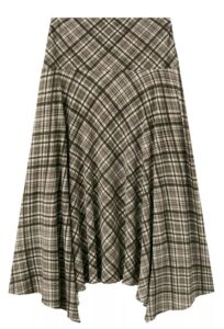 Image of sale on Women's Plaid Asymmetric Midi Skirt