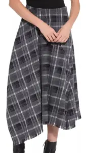 Image of sale on Anniston Asymmetric Fringe Hem Midi Skirt