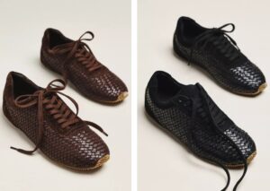 Image of sale on Maeve Woven Leather Sneakers