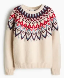 Image of sale on Brushed Jacquard-Knit Sweater