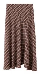 Image of sale on Women’s Plaid Asymmetric Midi Skirt