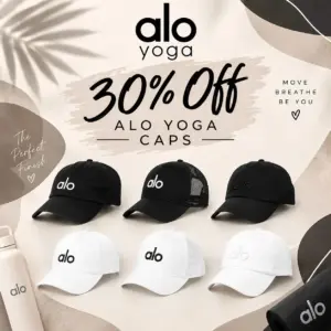 Image of sale on 30% off Alo Yoga Caps!
