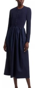 Image of sale on Stretch Cotton Poplin Rib Fit & Flare Dress