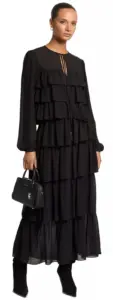 Image of sale on Women’s Long-Sleeve Ruffle Tier Maxi Dress