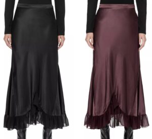 Image of sale on Irma Satin Sheer Hem Skirt