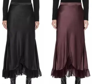 Image of sale on Irma Satin Sheer Hem Skirt