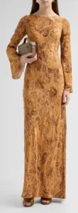 Image of sale on Paisley Column Maxi Dress