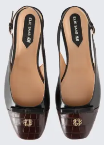 Image of sale on Bow-Detail Leather Slingbacks