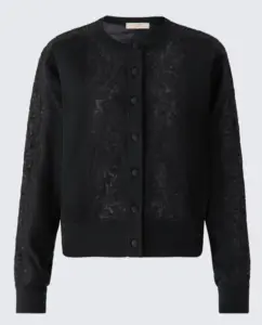 Image of sale on Lace-Insert Wool Cardigan