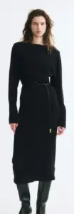 Image of sale on Belted Rib-Knit Dress