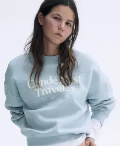 Image of sale on Printed Brushed-Inside Sweatshirt