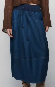 Image of sale on Boom Shankar Guru Denim Midi Skirt