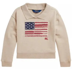 Image of sale on Girls’ 2T-6X Flag Terry Long-Sleeve Sweatshirt