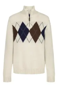 Image of sale on Kids’ Argyle Quarter Zip Sweater