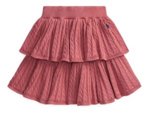 Image of sale on Kids' Tiered Cable Stitch Cotton Skirt