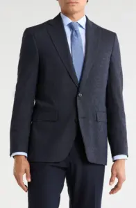 Image of sale on J|V by Jack Victor Elex Navy Wool Blend Seersucker Sport Coat