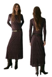 Image of sale on Plaid Long Sleeve Midi Dress