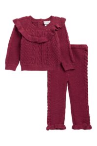 Image of sale on Lurex Cable Knit Sweater & Pants Set