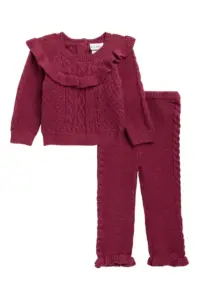 Image of sale on Lurex Cable Knit Sweater & Pants Set