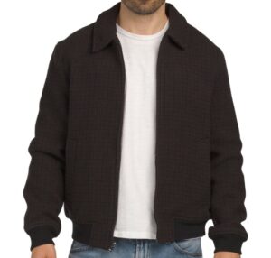 Image of sale on Recycled Wool Blend Long Sleeve Checkered Plaid Jacket