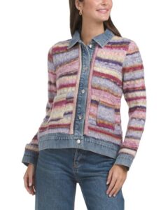 Image of sale on Space Dye Yarn Denim Combo Sweater