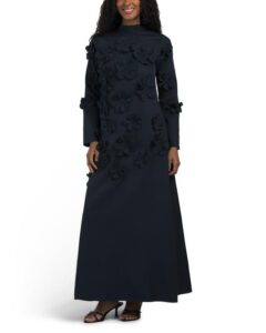 Image of sale on Long Sleeve Mock Neck 3d Floral Dress