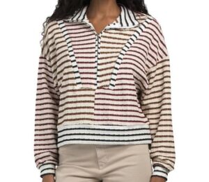 Image of sale on Oversized Funnel Neck Half Zip Top