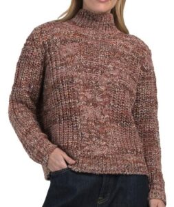 Image of sale on Made In Italy Mock Neck Cable Knit Pull Over Sweater