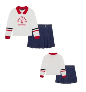 Image of sale on Kids’ 2-Piece Polo Top & Denim Skort Set